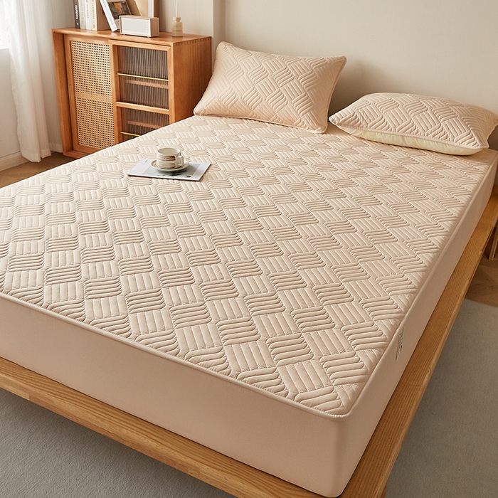 91家纺网 家纺一手货源 找家纺 盛眠家纺 2025新款水洗棉磨毛夹棉床笠-雅格系列 雅格-卡其