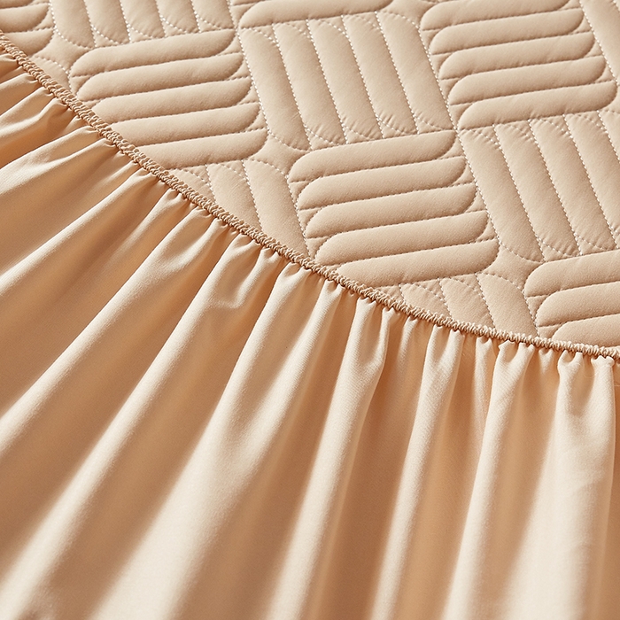 91家纺网 家纺一手货源 找家纺 盛眠家纺 2025新款水洗棉磨毛夹棉床笠-雅格系列 雅格-卡其