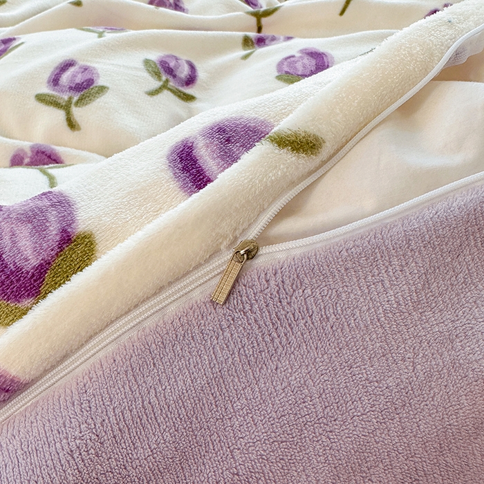 91家纺网 家纺一手货源 找家纺 斯卡诺家纺 2025小清新加厚高克重牛奶绒四件套网红直播爆款 贝拉