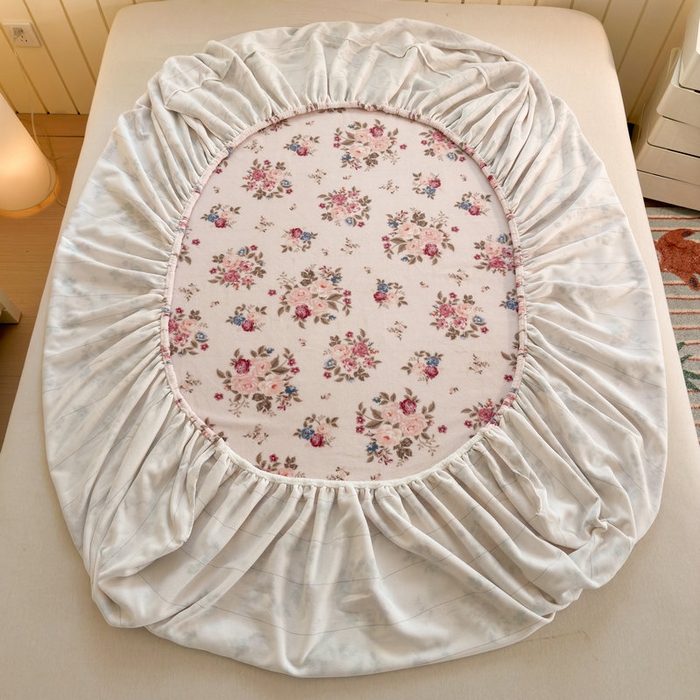 91家纺网 家纺一手货源 找家纺 丽美人家纺 2025年牛奶绒小版印花床笠单床笠床笠单件 山茶花语-粉