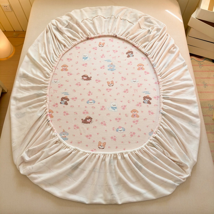 91家纺网 家纺一手货源 找家纺 丽美人家纺 2025年牛奶绒小版印花床笠单床笠床笠单件 油画小萌物