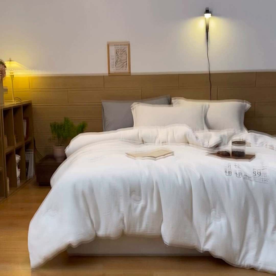 91家纺网 家纺一手货源 找家纺 （总）纪梵茜 2025新款59%豆朴原棉大豆被子被芯场景二