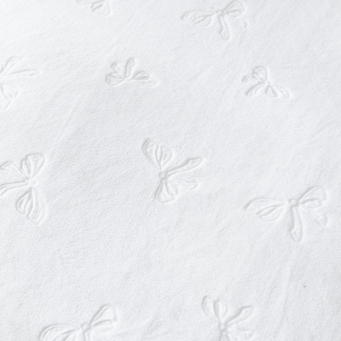 91家纺网 家纺一手货源 找家纺 米瑞娜 2025新款牛奶绒四件套 蝴蝶结-白蓝