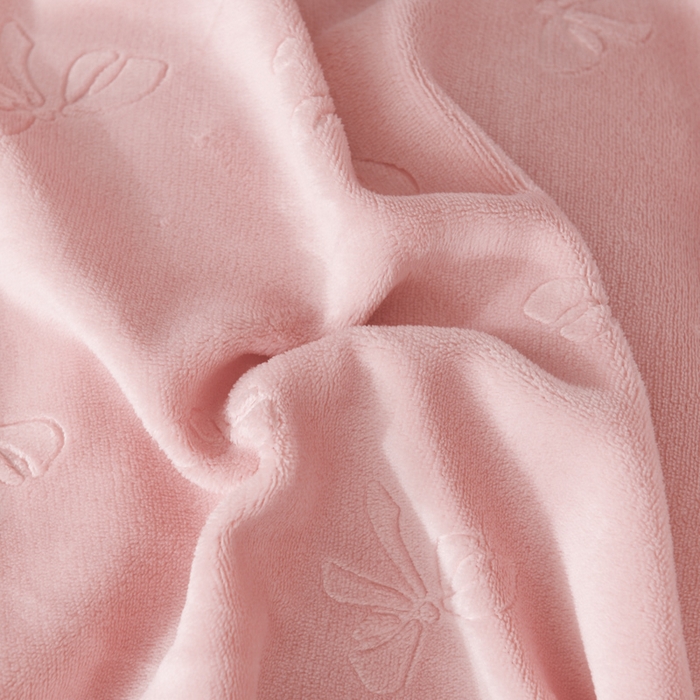 91家纺网 家纺一手货源 找家纺 米瑞娜 2025新款牛奶绒四件套 蝴蝶结-粉灰