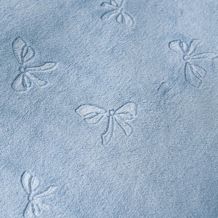 91家纺网 家纺一手货源 找家纺 米瑞娜 2025新款牛奶绒四件套 蝴蝶结-蓝灰