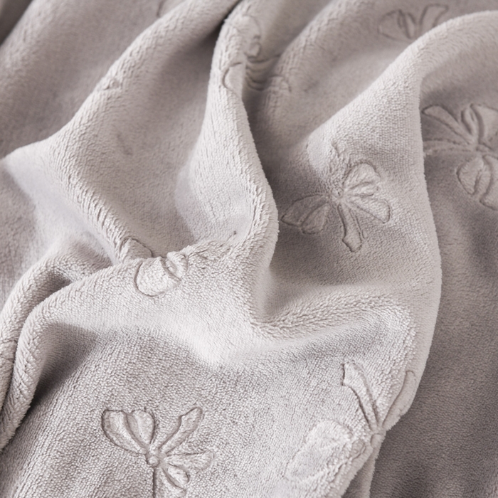 91家纺网 家纺一手货源 找家纺 米瑞娜 2025新款牛奶绒四件套 蝴蝶结-浅灰