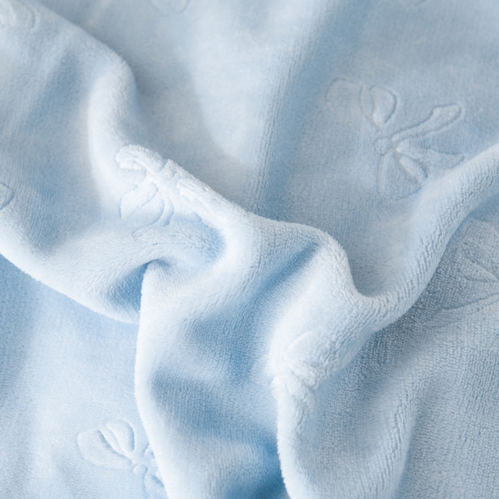 91家纺网 家纺一手货源 找家纺 米瑞娜 2025新款牛奶绒四件套 蝴蝶结-天蓝