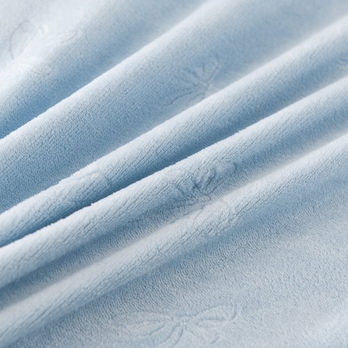 91家纺网 家纺一手货源 找家纺 米瑞娜 2025新款牛奶绒四件套 蝴蝶结-天蓝