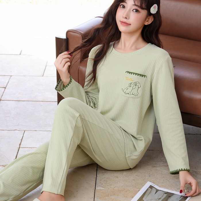 91家纺网 家纺一手货源 找家纺 洛兰沙家居馆 2025新款德绒绵竹加厚300克情侣睡衣男女款睡衣（翻领） 259751（情侣款女）