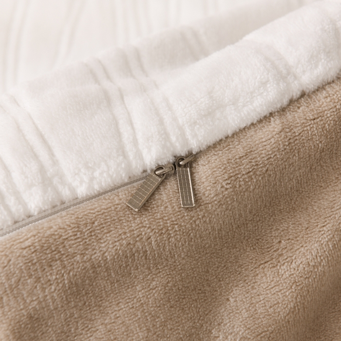 91家纺网 家纺一手货源 找家纺 米瑞娜 2025新款牛奶绒四件套 律动-白卡其