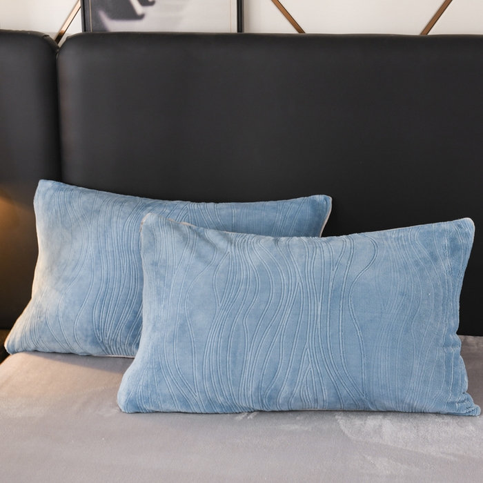 91家纺网 家纺一手货源 找家纺 米瑞娜 2025新款牛奶绒四件套 律动-蓝灰