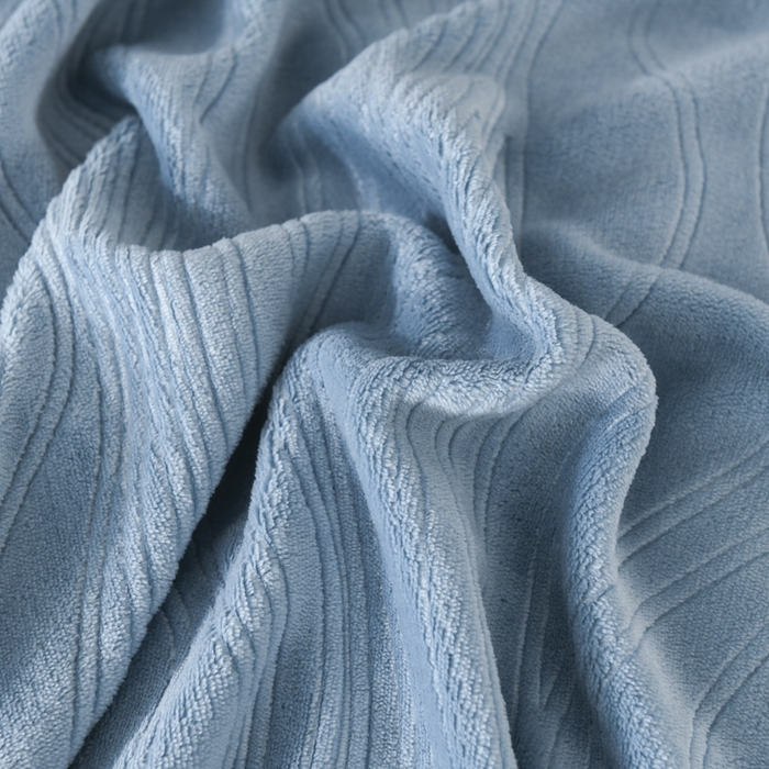 91家纺网 家纺一手货源 找家纺 米瑞娜 2025新款牛奶绒四件套 律动-蓝灰