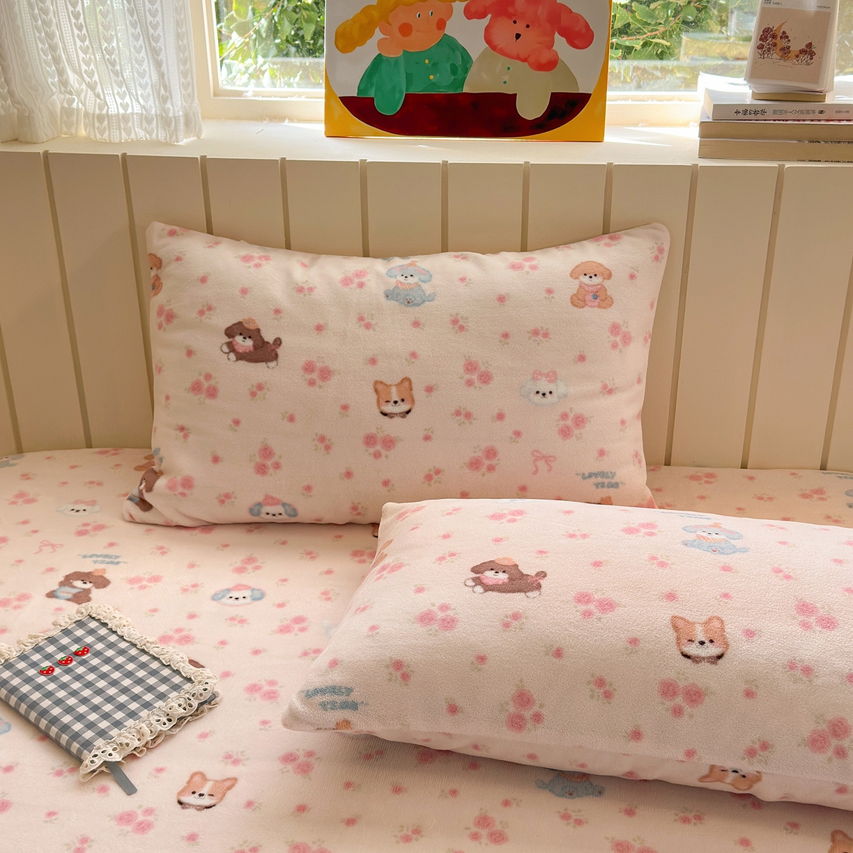 91家纺网 家纺一手货源 找家纺 （总）丽美人家纺 2025新款牛奶绒小版枕套