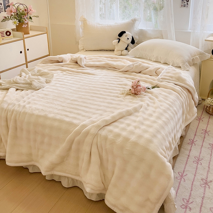 91家纺网 家纺一手货源 找家纺 （总）启发 2025新款泡泡牛奶绒毛毯