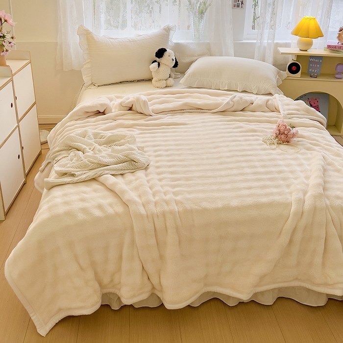 91家纺网 家纺一手货源 找家纺 （总）启发 2025新款泡泡牛奶绒毛毯