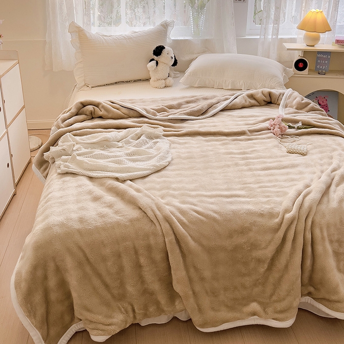 91家纺网 家纺一手货源 找家纺 启发 2025新款泡泡牛奶绒毛毯 泡泡茶咖