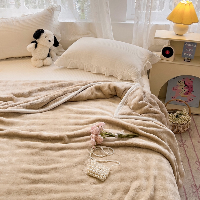 91家纺网 家纺一手货源 找家纺 启发 2025新款泡泡牛奶绒毛毯 泡泡茶咖