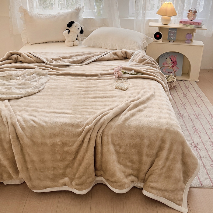 91家纺网 家纺一手货源 找家纺 启发 2025新款泡泡牛奶绒毛毯 泡泡茶咖