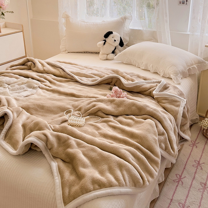 91家纺网 家纺一手货源 找家纺 启发 2025新款泡泡牛奶绒毛毯 泡泡茶咖