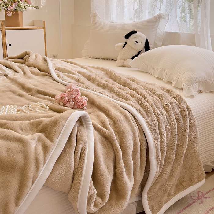 91家纺网 家纺一手货源 找家纺 启发 2025新款泡泡牛奶绒毛毯 泡泡茶咖