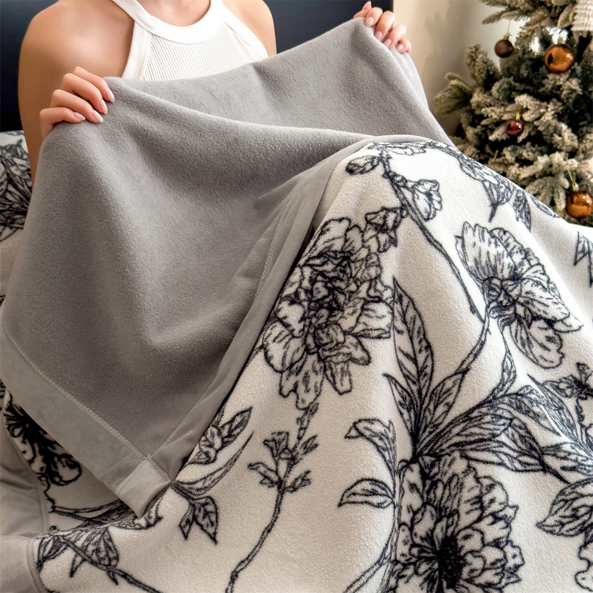 91家纺网 家纺一手货源 找家纺 丝幔家纺 2025新款羊绵绒双层印花毛毯毯子 花田