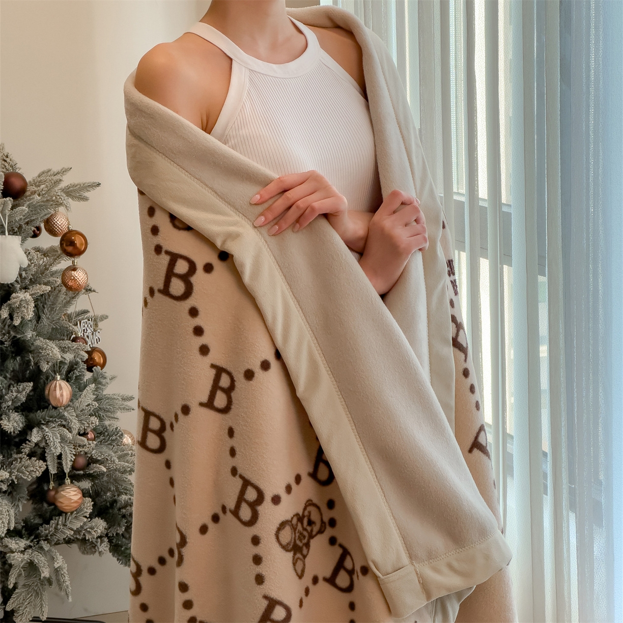 91家纺网 家纺一手货源 找家纺 丝幔家纺 2025新款羊绵绒双层印花毛毯毯子 帕泡儿