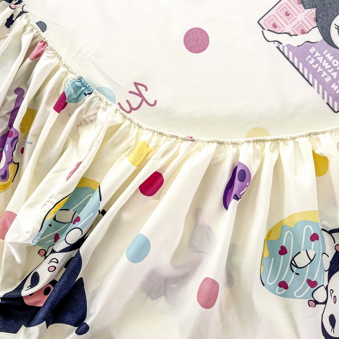 91家纺网 家纺一手货源 找家纺 一电 2024新款四季卡通床笠单件床罩床垫套防滑套宿舍儿童床单定制 波点库洛米