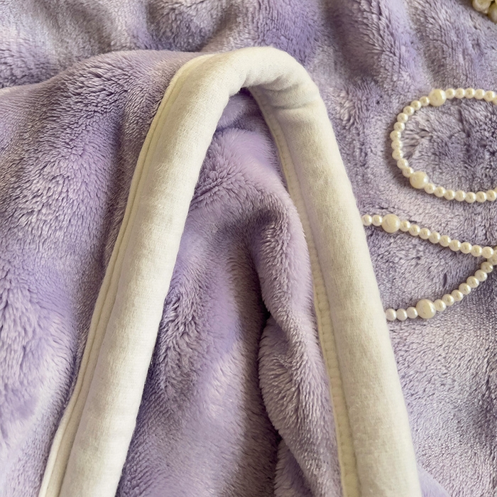 91家纺网 家纺一手货源 找家纺 启发 2025新款泡泡牛奶绒毛毯 泡泡千黛紫