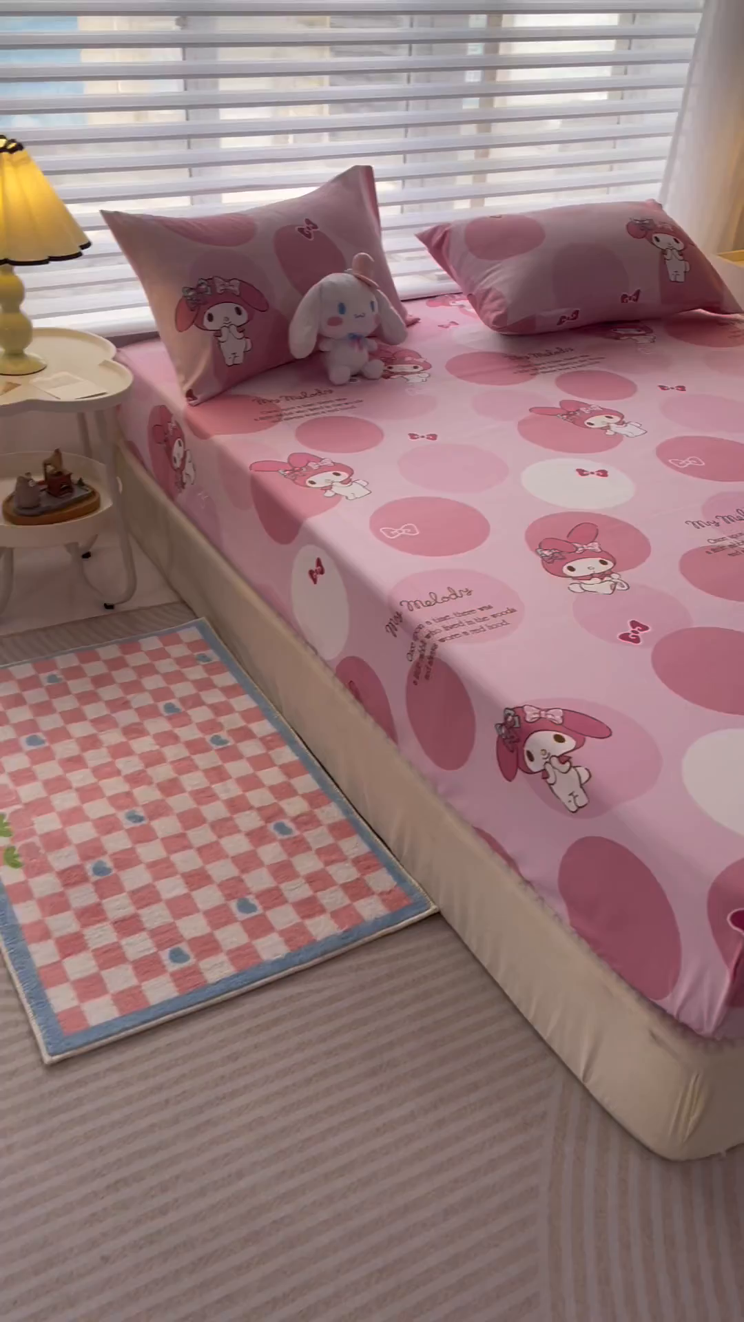 91家纺网 家纺一手货源 找家纺 一电 2024新款四季卡通床笠单件床罩床垫套防滑套宿舍儿童床单定制 圈圈美乐蒂