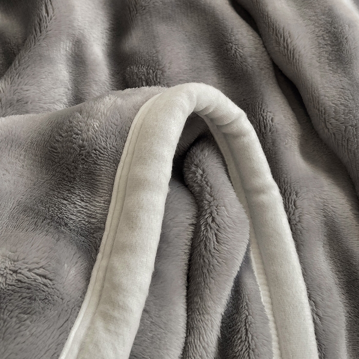 91家纺网 家纺一手货源 找家纺 启发 2025新款泡泡牛奶绒毛毯 泡泡雅士灰
