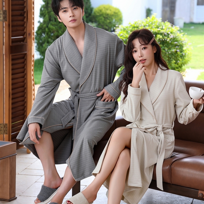 91家纺网 家纺一手货源 找家纺 （总）洛兰沙家居馆 2025新款德绒绵竹加厚300克情侣睡衣男女款睡衣（睡袍款）