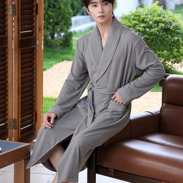 洛蘭沙家居館 2025新款德絨綿竹加厚300克情侶睡衣男女款睡衣（睡袍款） 251799