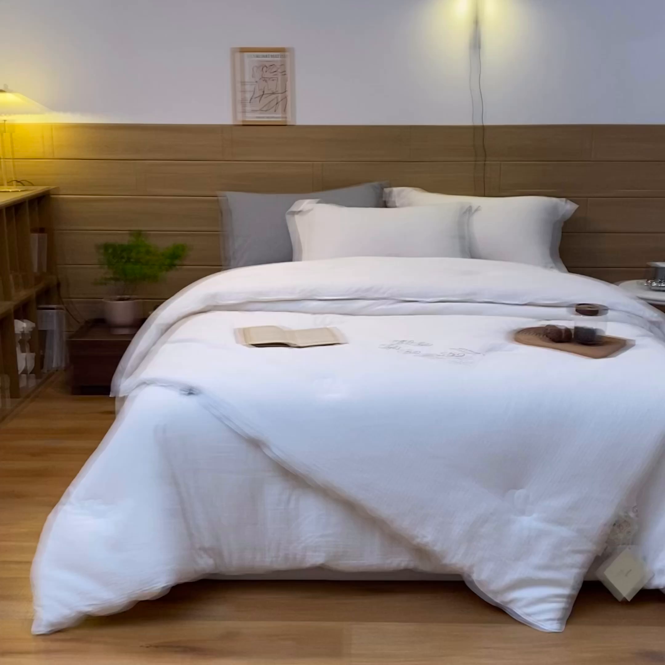 91家纺网 家纺一手货源 找家纺 （总）纪梵茜 2025新款59%大豆原棉被被子被芯场景二-豆朴