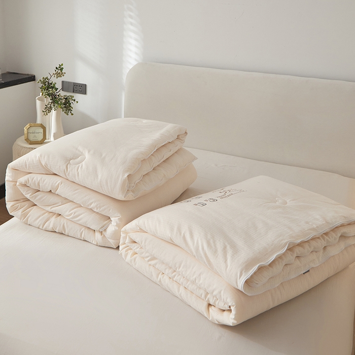 91家纺网 家纺一手货源 找家纺 （总）纪梵茜 2025新款59%大豆原棉被被子被芯场景一-豆朴