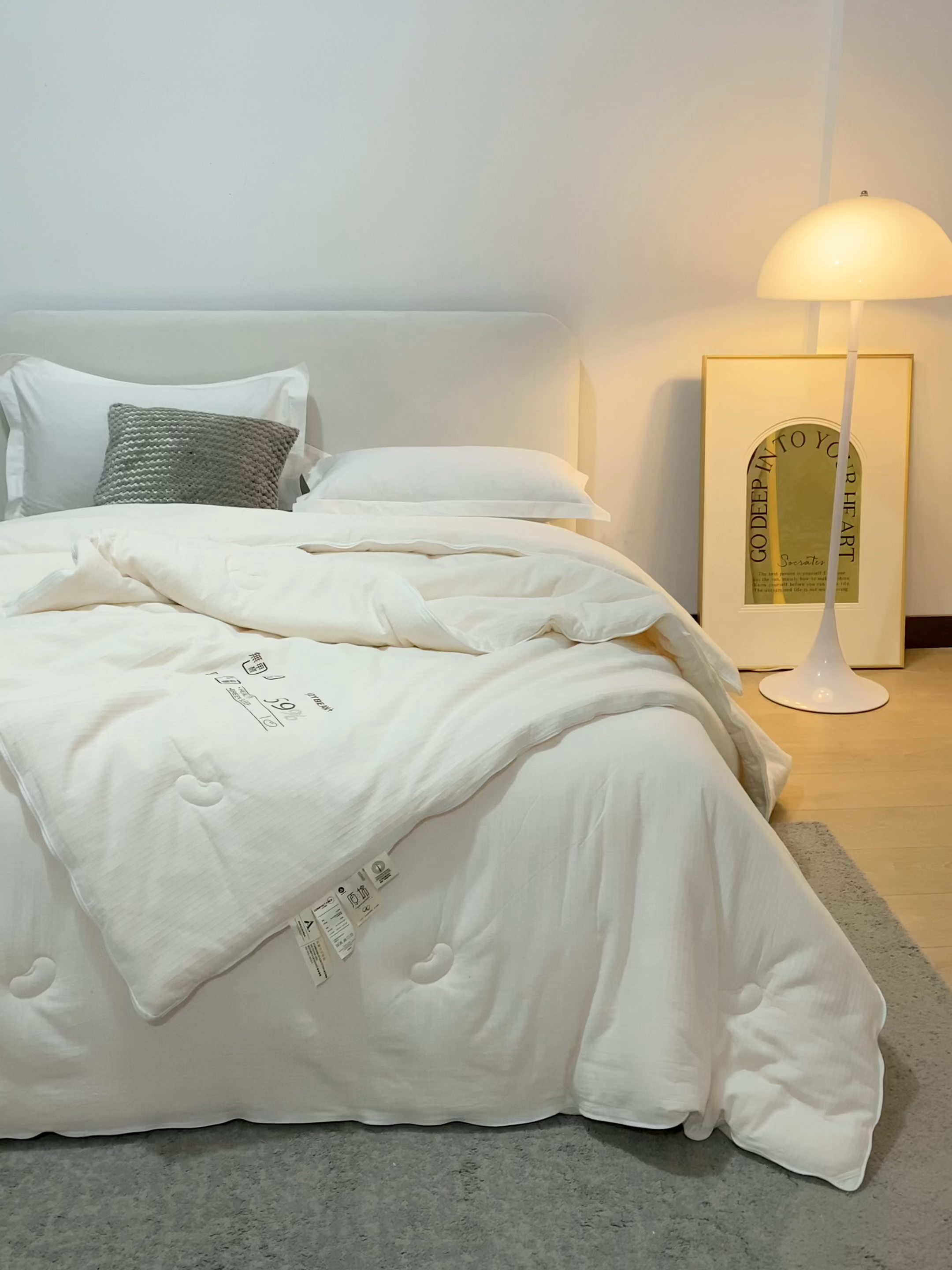 91家纺网 家纺一手货源 找家纺 （总）纪梵茜 2025新款59%大豆原棉被被子被芯场景一-豆朴