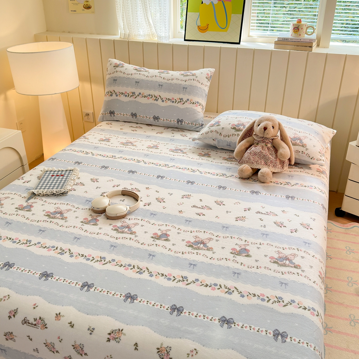 91家纺网 家纺一手货源 找家纺 （总）丽美人家纺 2025新款小版印花牛奶绒床单单床单床单单件