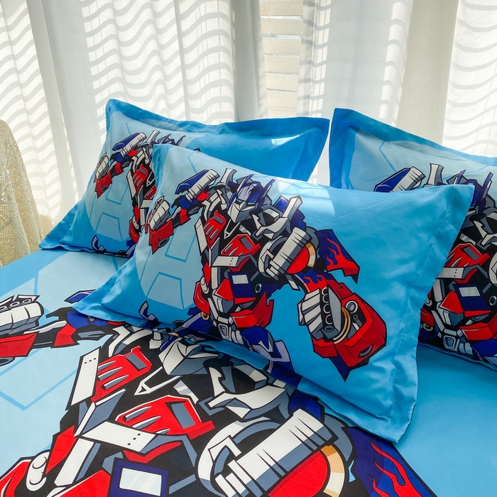 一电 2025新款跨境电商卡通学生枕头套磨毛枕套 机器人