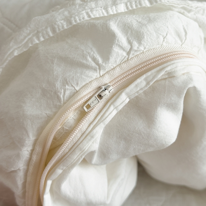 91家纺网 家纺一手货源 找家纺 上喜 2025新款六代砂洗床盖三件套+多功能夏被 奶油白