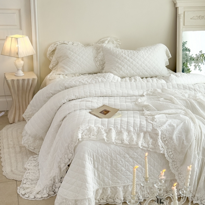 上喜 2025新款六代砂洗床盖三件套+多功能夏被 奶油白