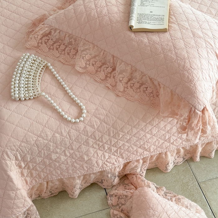 91家纺网 家纺一手货源 找家纺 上喜 2025新款六代砂洗床盖三件套+多功能夏被 樱花粉