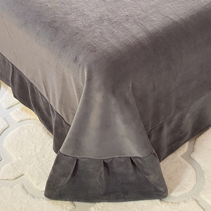 91家纺网 家纺一手货源 找家纺 斯卡诺家纺 2025小清新加厚高克重牛奶绒四件套网红直播爆款 爱心花朵