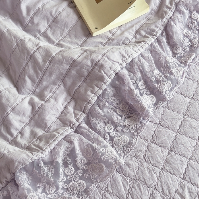 91家纺网 家纺一手货源 找家纺 上喜 2025新款六代砂洗床盖三件套+多功能夏被 芋泥紫