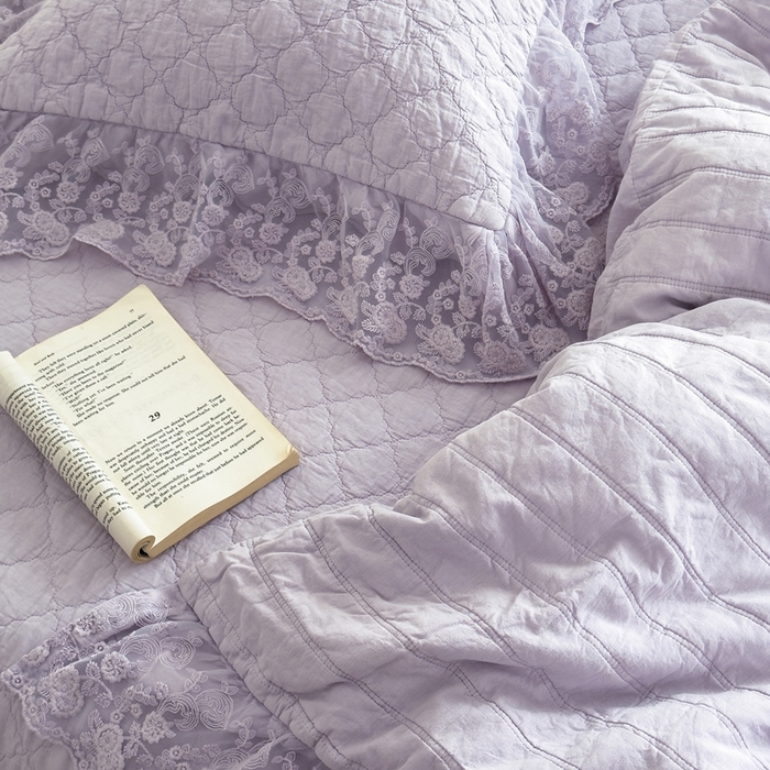 91家纺网 家纺一手货源 找家纺 上喜 2025新款六代砂洗床盖三件套+多功能夏被 芋泥紫