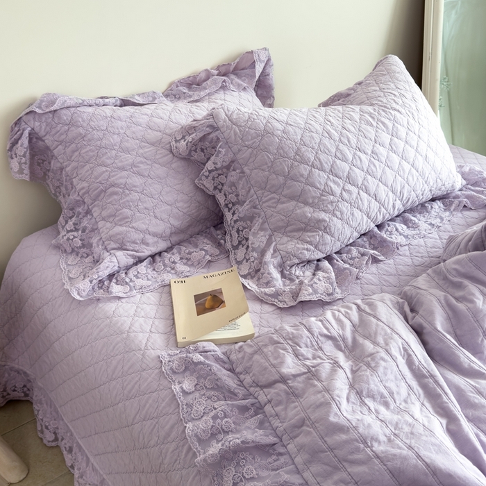91家纺网 家纺一手货源 找家纺 上喜 2025新款六代砂洗床盖三件套+多功能夏被 芋泥紫