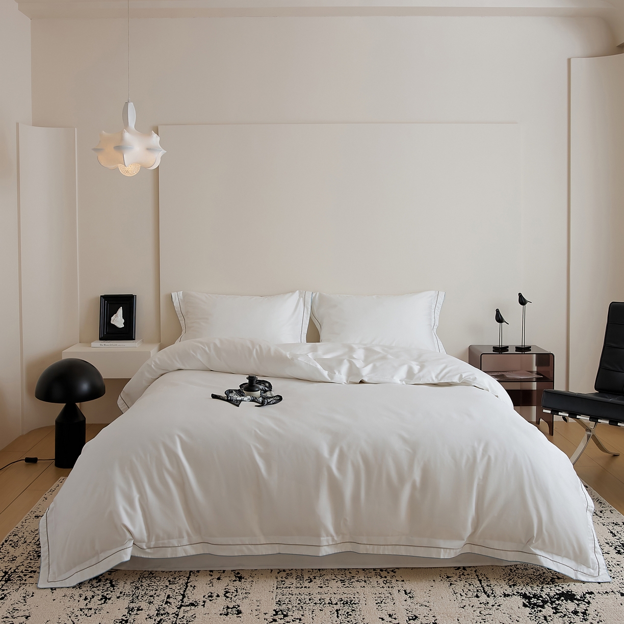 91家纺网 家纺一手货源 找家纺 EH家居 2025新款秋冬长绒棉全棉纯棉四件套-云锦 云锦-云白