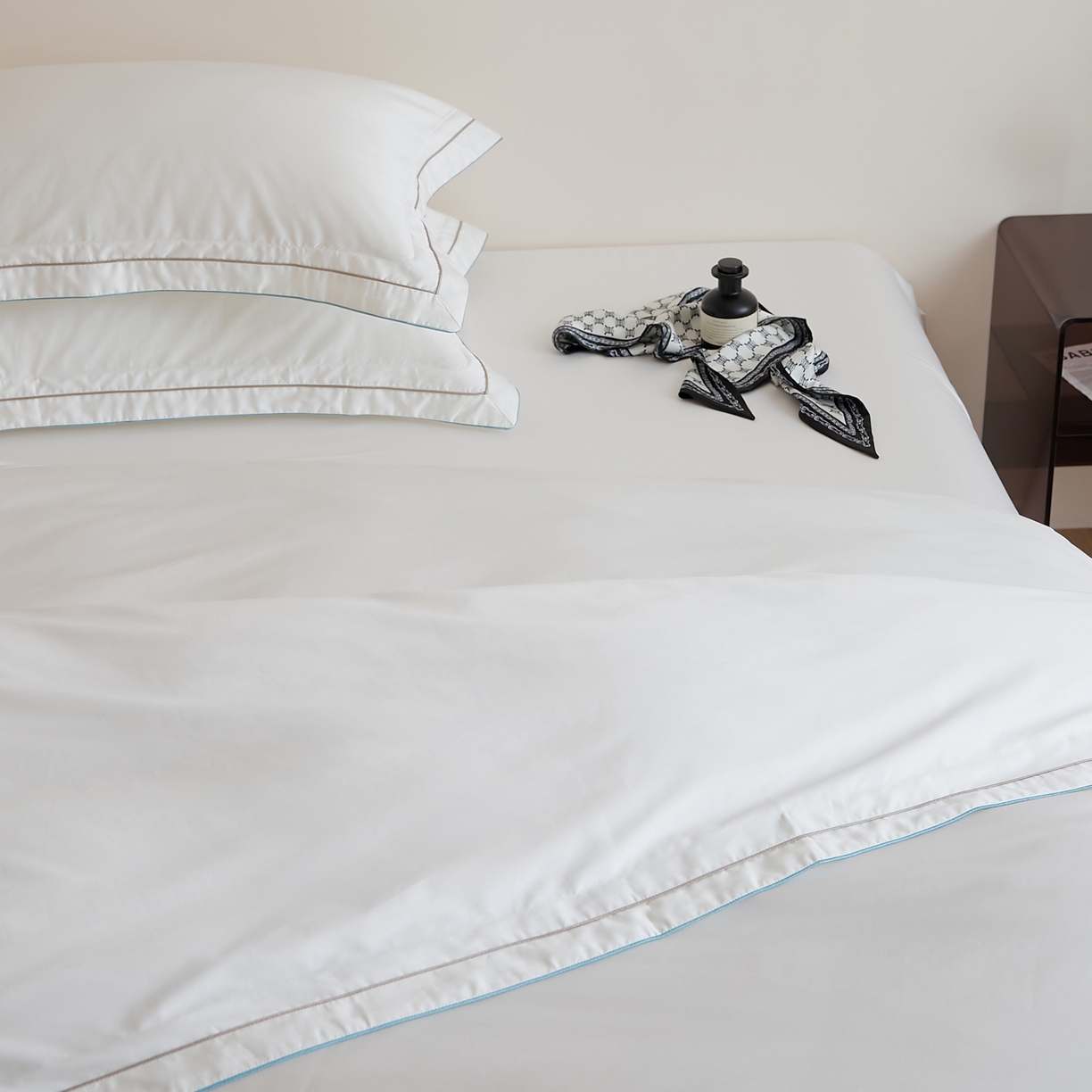 91家纺网 家纺一手货源 找家纺 EH家居 2025新款秋冬长绒棉全棉纯棉四件套-云锦 云锦-云白