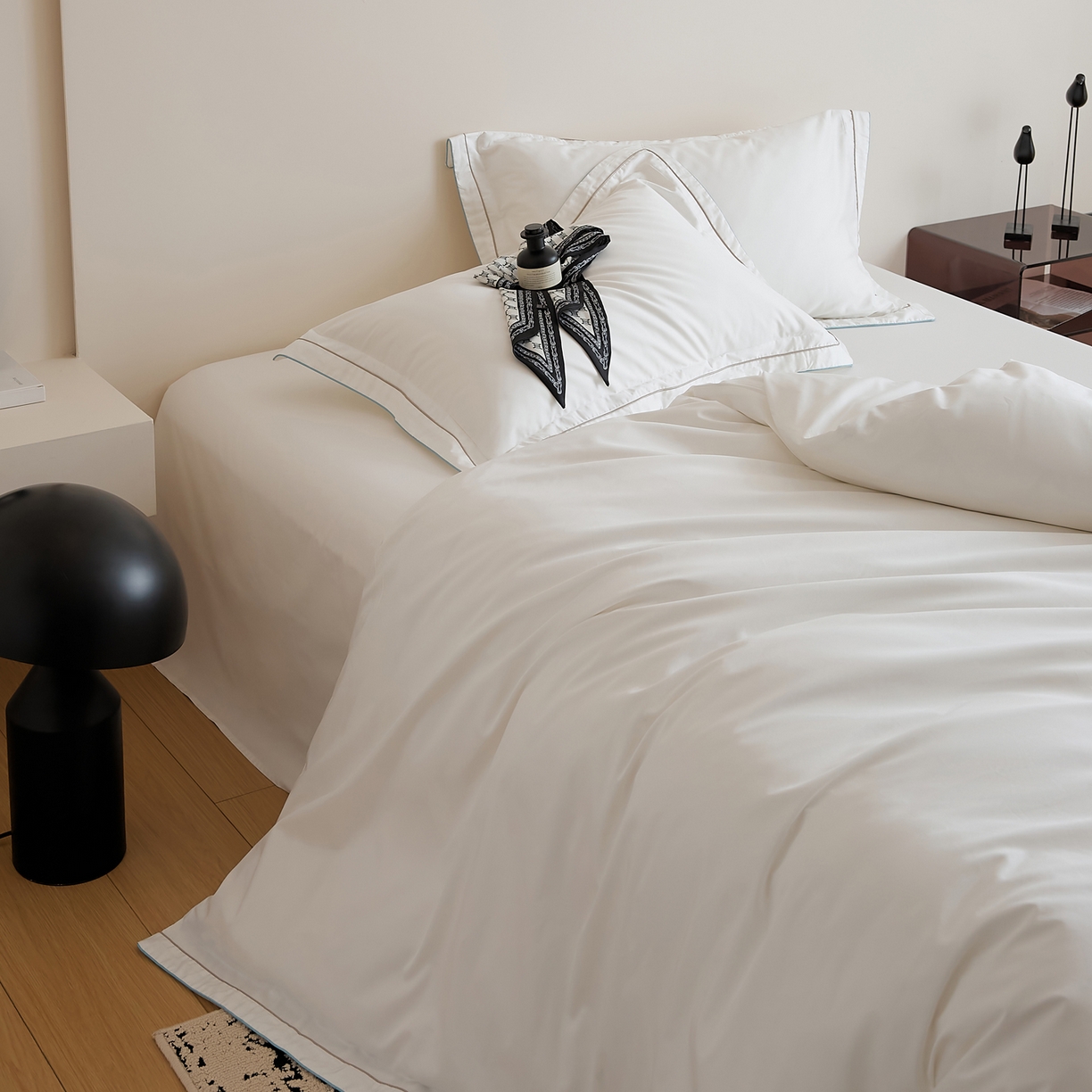 91家纺网 家纺一手货源 找家纺 EH家居 2025新款秋冬长绒棉全棉纯棉四件套-云锦 云锦-云白