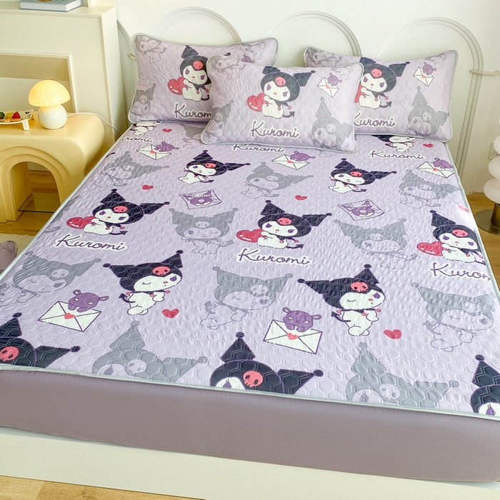 91家纺网 家纺一手货源 找家纺 （总）一电 2025新款牛奶丝凉席床笠可水洗凉感丝凉席学生宿舍单人裸睡空调席-系列一