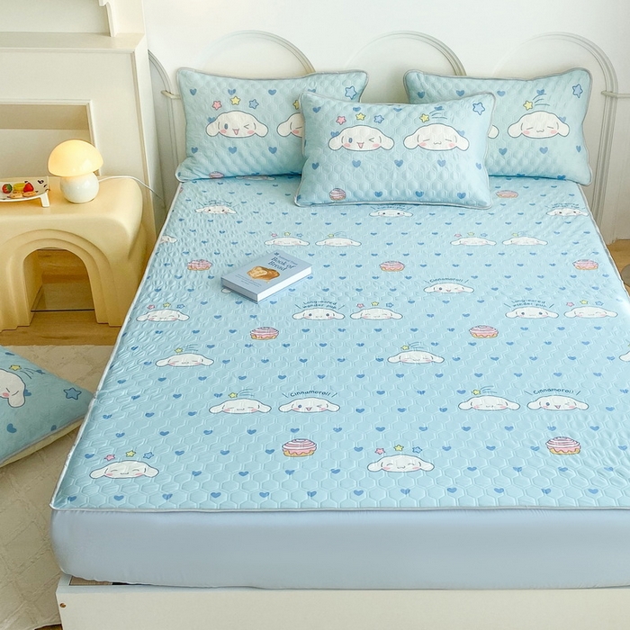 91家纺网 家纺一手货源 找家纺 一电 2025新款牛奶丝凉席床笠可水洗凉感丝凉席学生宿舍单人裸睡空调席-系列一 星空玉桂狗