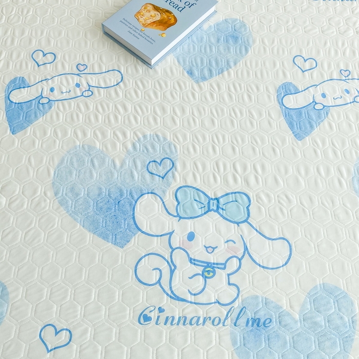 91家纺网 家纺一手货源 找家纺 一电 2025新款牛奶丝凉席床笠可水洗凉感丝凉席学生宿舍单人裸睡空调席-系列一 爱心玉桂狗